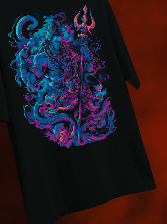Cosmic Destroyer Oversized T-Shirt | Shiva Streetwear | VDesignz Drop