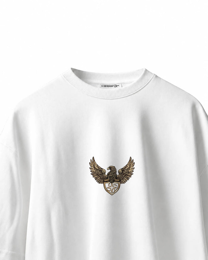 Imperial Eagle oversized t-shirt front view - black streetwear tee for men by VDesignzDrop India