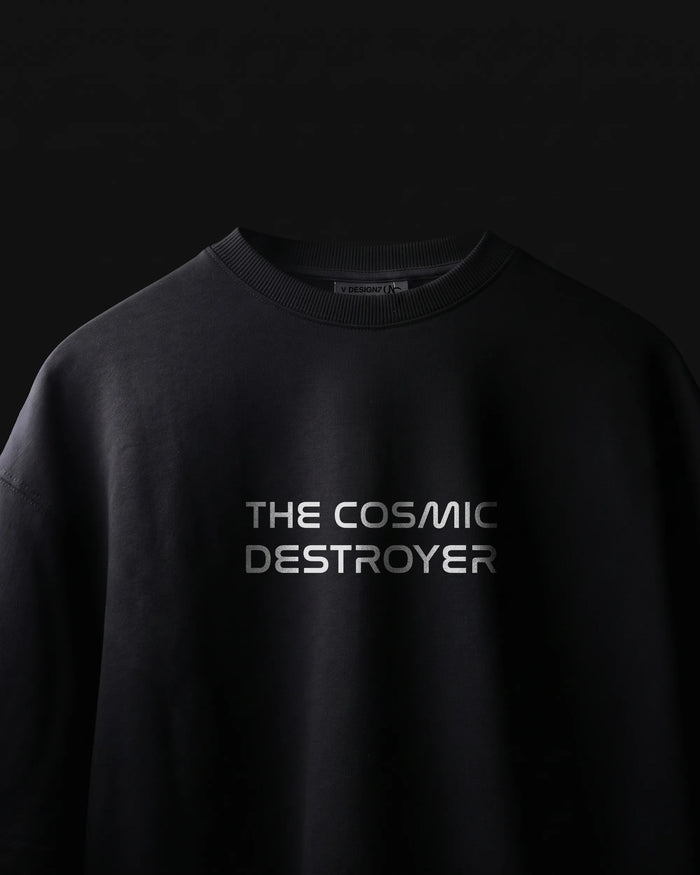 Cosmic Destroyer Shiva oversized streetwear t-shirt front view for men, VDesignzDrop India