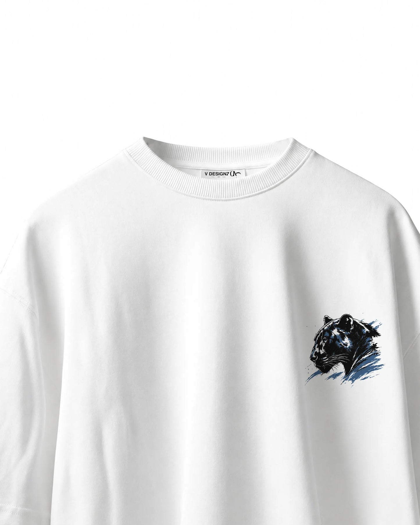 Lone Apex Panther oversized streetwear t-shirt front view for men, VDesignzDrop India