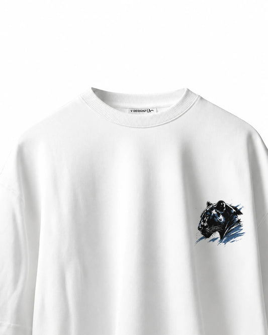 Lone Apex Panther oversized streetwear t-shirt front view for men, VDesignzDrop India
