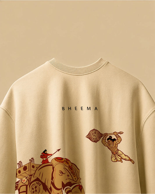 Vajra Bhima oversized streetwear t-shirt front view for men, VDesignzDrop India